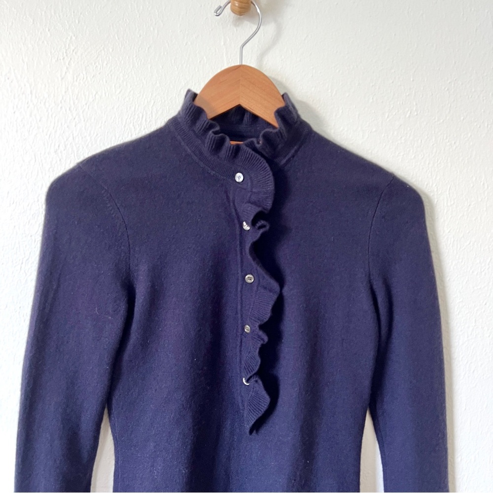Tory Burch Cashmere Sweater w/ Ruffles - Picture 2 of 8